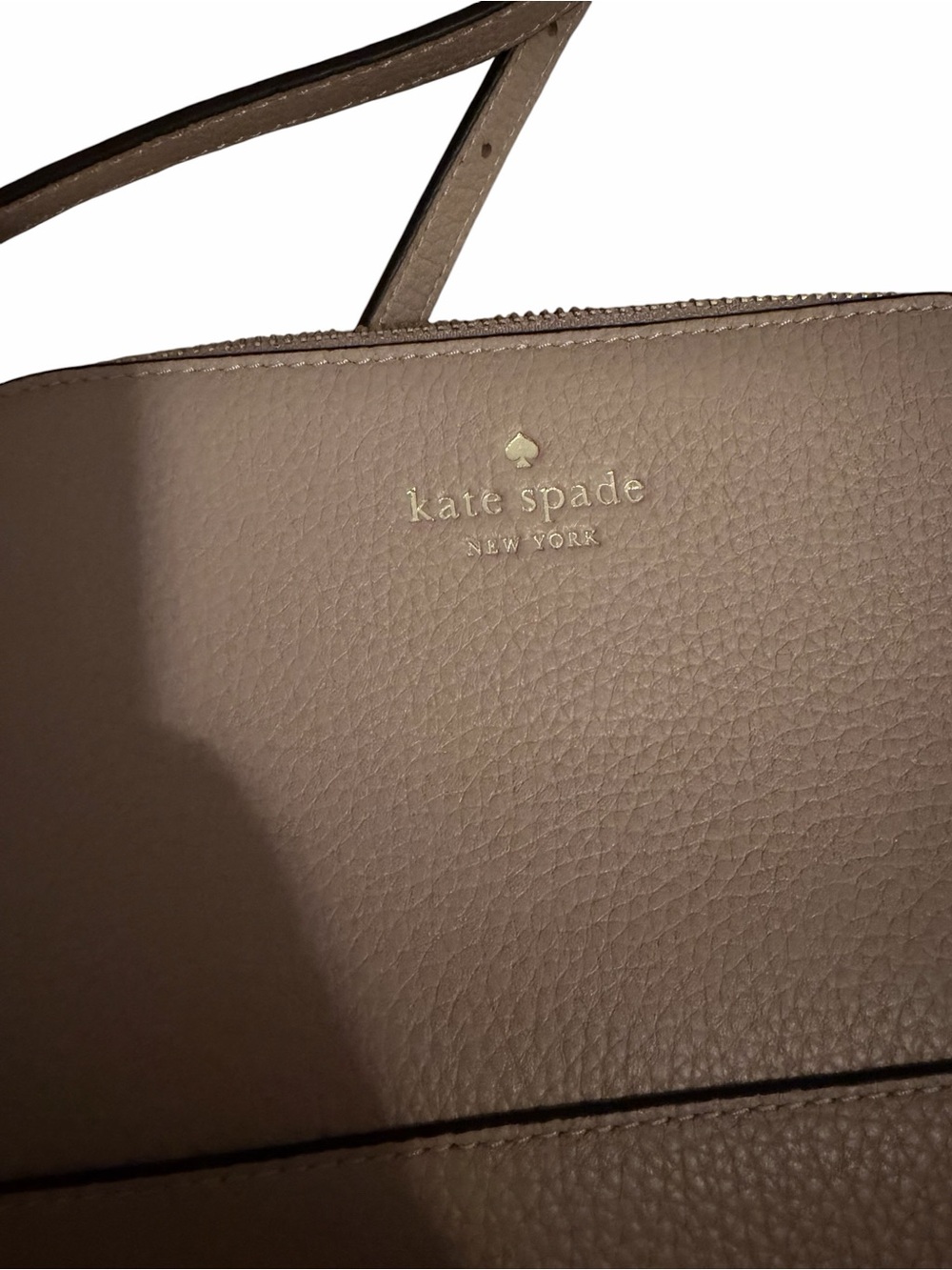 kate spade Pebbled Leather Crossbody Bag in Warm Beige - Picture 2 of 4